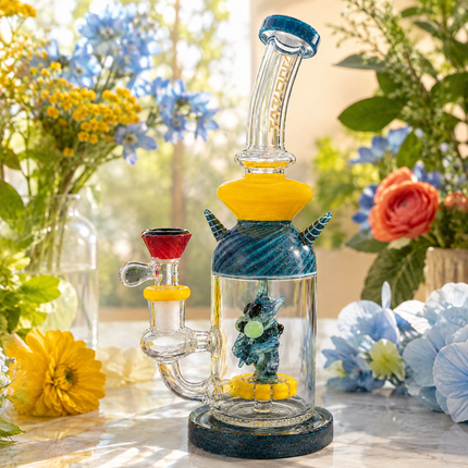 Stormfang Guardian Fairy Perc 14mm Glass Bong  - Made in USA - 11 Inch