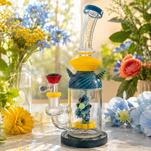 Stormfang Guardian Fairy Perc 14mm Glass Bong  - Made in USA - 11 Inch