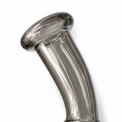 Smoke Mirror Chrome Bent Neck Beaker Glass Water Pipe 14mm Bowl 8 Inches