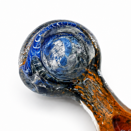 [2PC Bundle] Sunset Bloom Flower Accent Glass Hand Pipes Assorted Colors 4 Inch
