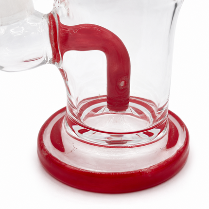 Red Accent Clear Mini Glass Water Pipe – 6–6.5 Inch Compact Bong with Bowl