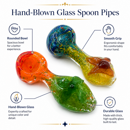 [2PC Bundle] Sunset Garden Glass Hand Pipe Set Assorted Colors - 4 inch