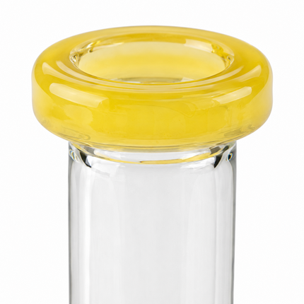 Yellow Pepper Straight Tube Glass Water Pipe 14mm 6.5 inch