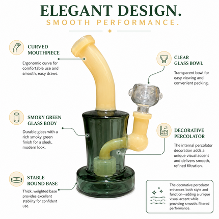 [3PC Bundle] Citrus Forest Glow Drum Body Disc Perc Water Pipe 6 Inches