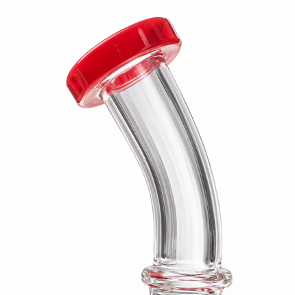 Royal Mammoth Disc Perc Dandelion Accent Glass Bong Red Blue Clear 10 Inch