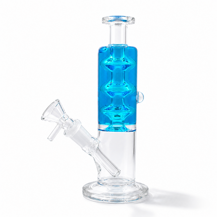 Blue Glycerin Freezer Liquid Glass Bong – 7 Inch with Cooling Chamber