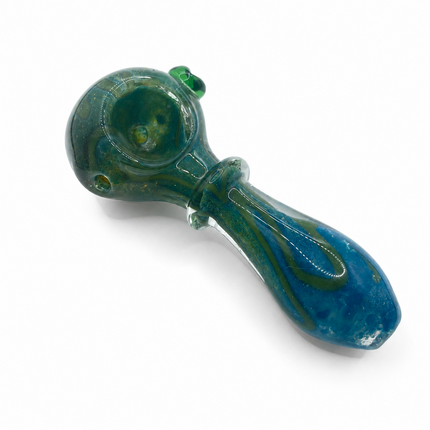 Emerald Tide Handcraft Glass Pipe Teal Green Art Glass 4-4.5 inch