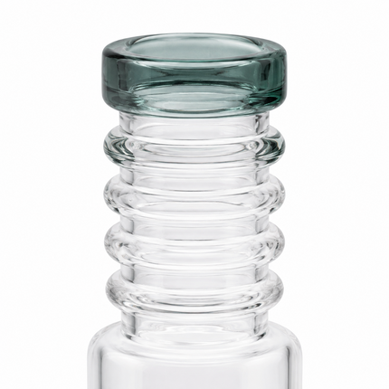Gray Stratos Tri Cone Percolator Glass Water Pipe 14mm 7 inch