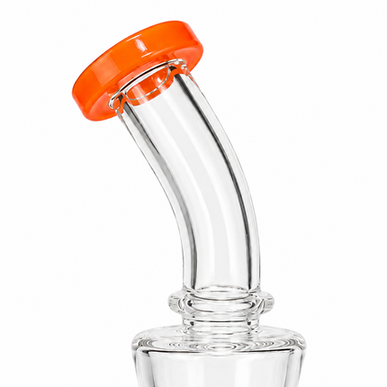 Sunset Mammoth Disc Perc Dandelion Accent Glass Bong Orange Blue Clear 10 Inch