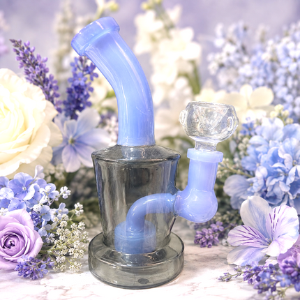 [2PC Bundle] Midnight Frost + Amber Lime Glass Bong Disc Perc 6 Inch