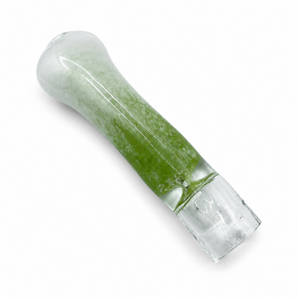 Moss Frost Handcraft Glass Chillum Pipe Green Clear Frosted 3~3.5 inch