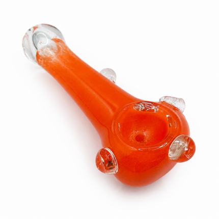 Cherry Red Bubble Accent Glass Spoon Pipe – 4.5 Inch Red Hand Pipe