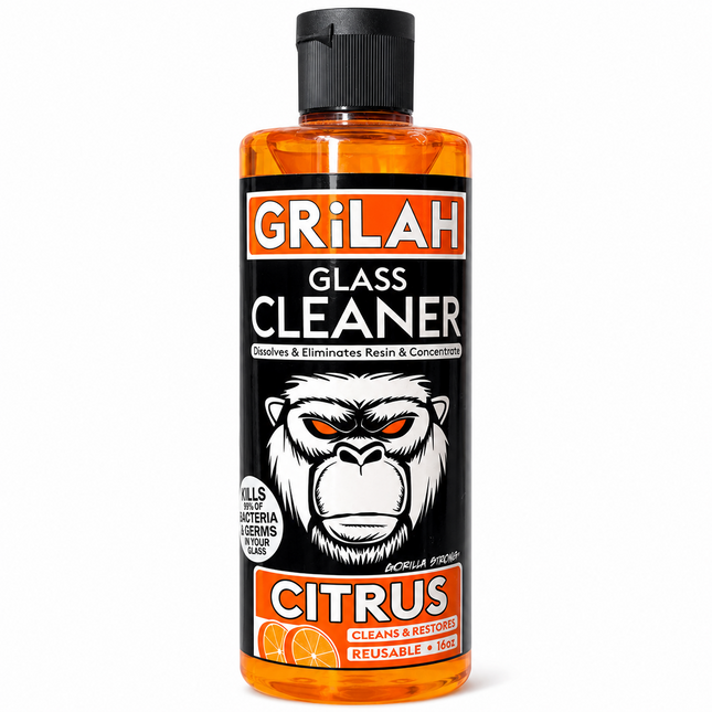 GRILAH Citrus Orange Glass Pipe Bong Cleaner Resin Remover Reusable - 16 oz