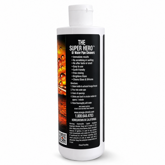 Orange Chronic Water Pipe Cleaner 16 oz Glass Silicone Cleaner