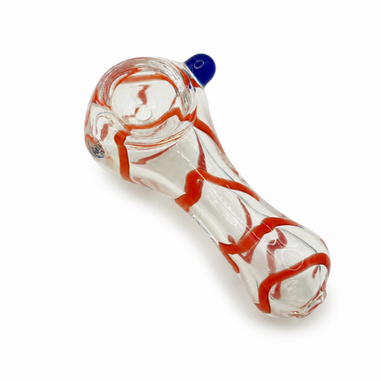 [2PC Bundle] Sunset Ember Wave Handcraft Glass Pipes Amber Red 3 inch