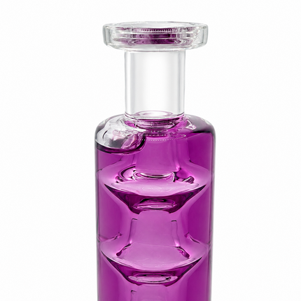 Amethyst Glycerin Stack Glass Water Pipe with Clear Beaker Base – 6 Inch
