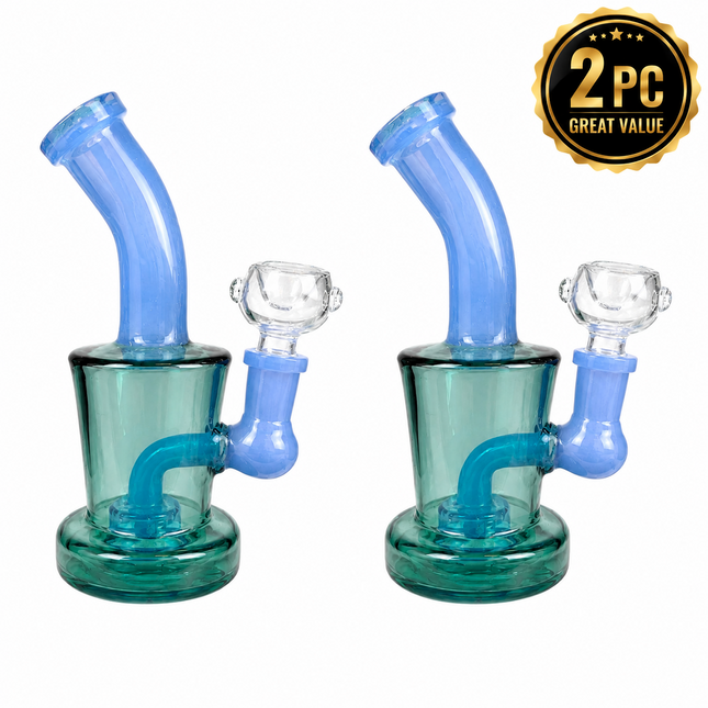 [2PC Bundle] Aqua Sky Drift Drum Body Disc Perc Water Pipe 14mm 6 Inches