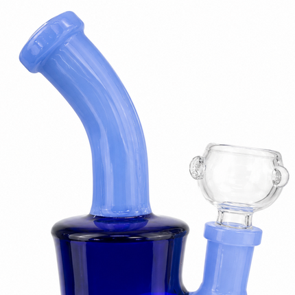 [2PC Bundle] Midnight Frost Duo Glass Bong Drum Body Disc Perc 6 Inch