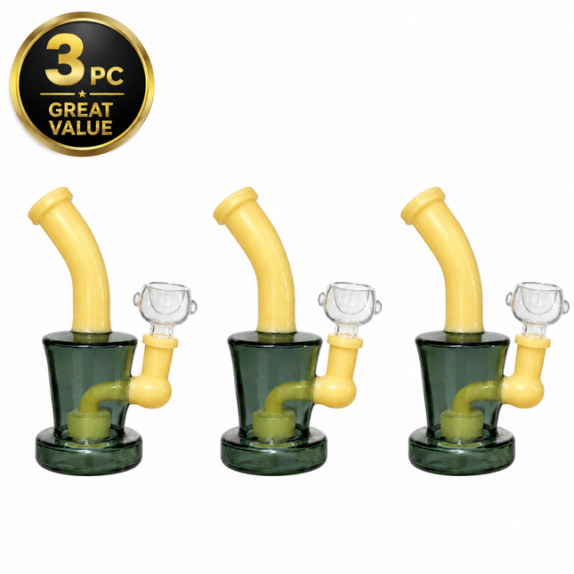 [3PC Bundle] Citrus Forest Glow Drum Body Disc Perc Water Pipe 6 Inches