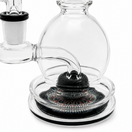 Midnight Mandala Black Sphere Glass Bong Disc Percolator 14mm Bowl 7 Inch