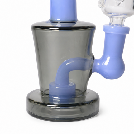 [4PC Bundle] Teal + Smoke Drum Body Disc Perc Water Pipe 14mm 6 inch