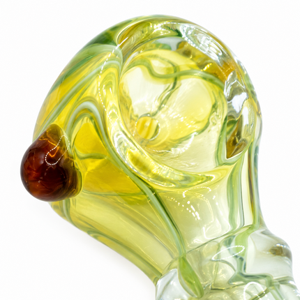 [2PC Bundle] Red Lime Glow Swirl Glass Hand Pipe Set Assorted Colors 3inch