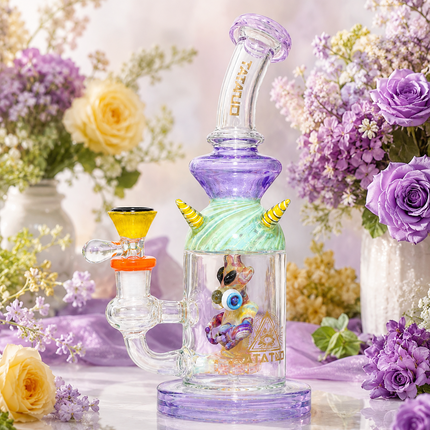 Dreamhorn Cyclops Lavender Fairy Perc 14mm Glass Bong  - Made in USA - 11 Inch