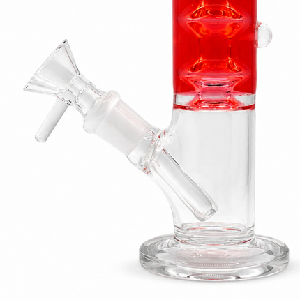 Red Glycerin Freezer Liquid Glass Bong – 7 Inch with Cooling Chamber