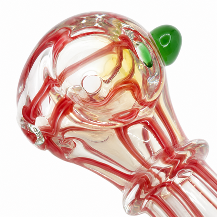[2PC Bundle] Classic Ribbon Swirl Glass Hand Pipe Set 4 Inch Assorted Colors