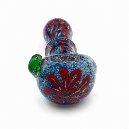 Crimson Reef Handcraft Glass Pipe Red Blue Art Glass 4-4.5 inch