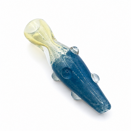 [2PC Bundle] Golden Sapphire Handcraft Glass Chillum Pipes Yellow Blue 3~3.5 inc