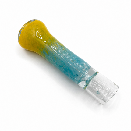 Coastal Gold Handcraft Glass Chillum Pipe Aqua Yellow Gradient 3~3.5 inch