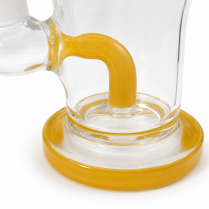 Yellow Accent Clear Mini Glass Water Pipe – 6–6.5 Inch Compact Bong with Bowl