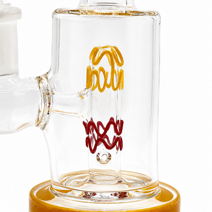 Clear Mini Glass Bong with Amber Accents – 6 Inch 14mm Bowl Water Pipe