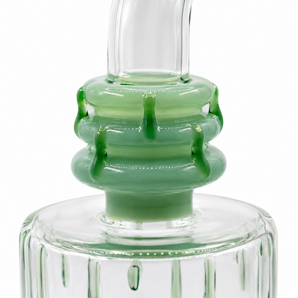 Mint Green Beehive Percolator 14mm Glass Bong with Bent Neck - 10 inch