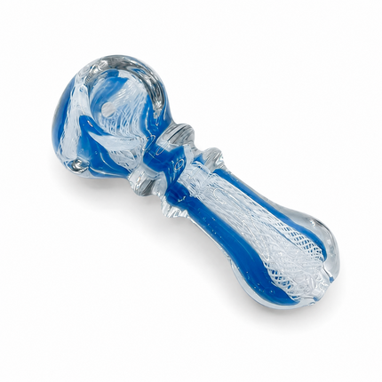 [2PC Bundle] Berry Ice Glass Hand Pipes Red Blue Aqua Swirl 3 Inch