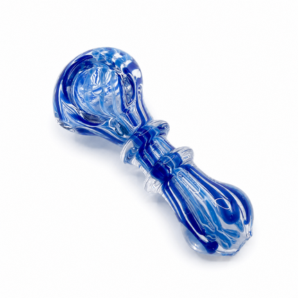 [2PC Bundle] Ocean Citrus Lace Glass Hand Pipes Blue Orange 3 Inch