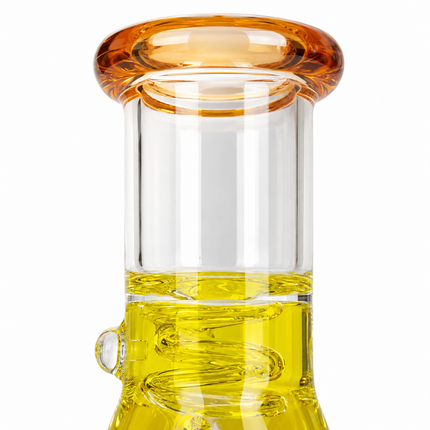 Golden Freeze Freezer Ready Glycerin Beaker Glass Bong 14mm Bowl 8.5 inch