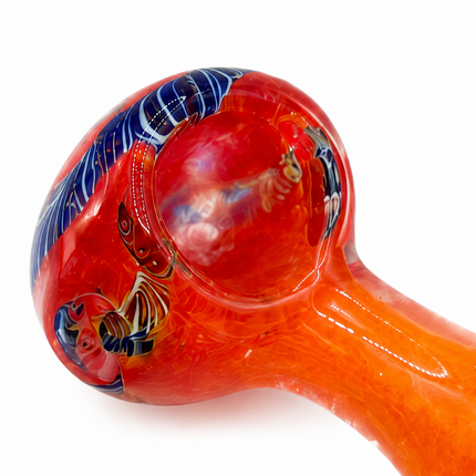 [2PC Bundle] Aqua Sunset Garden Bloom Glass Hand Pipes Assorted Colors 4 Inch