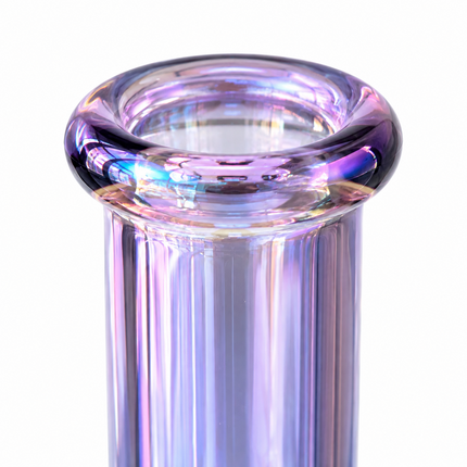 Magic Wish Chrome Purple Spiral Glass Bong Ice Catcher 14mm Bowl - 10 Inch