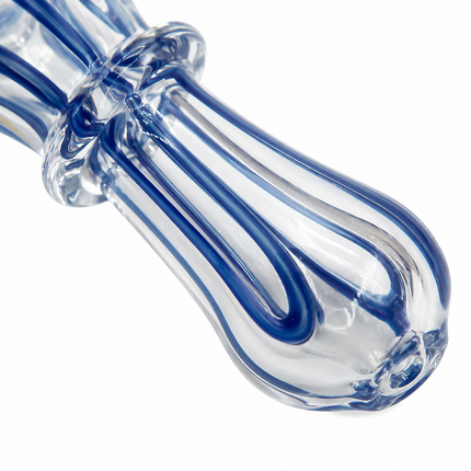 [2PC Bundle] Classic Ribbon Swirl Glass Hand Pipe Set 4 Inch Assorted Colors