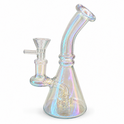 Glass Water Pipe with Perc Tri Beaker Glass Water Pipe with Perc with 14mm Bowl