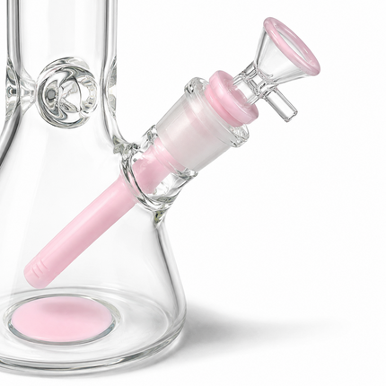 Milky Pink Thick Glass Beaker Water Pipe Ice Catcher 14mm Bowl 10 inch