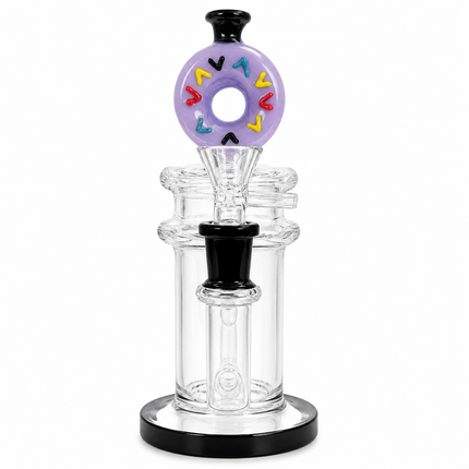 Lavender Donut Diffuser Percolator Glass Water Pipe 14mm Bowl 8.5 inches