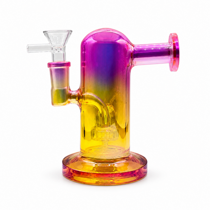 Princess Chrome Pink Glass Bong with Diamond Centerpiece – 7.5 Inch w/ 14mm bowl