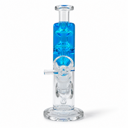 Blue Glycerin Freezer Liquid Glass Bong – 7 Inch with Cooling Chamber