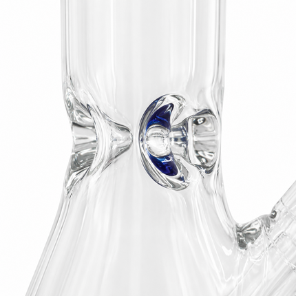 Dark Blue Accent Beaker Glass Water Pipe Ice Catcher 14mm Bowl 10.5 inch