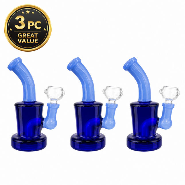 [3PC Bundle] Blue Midnight Frost Drum Body Disc Perc Water Pipe 6 Inches