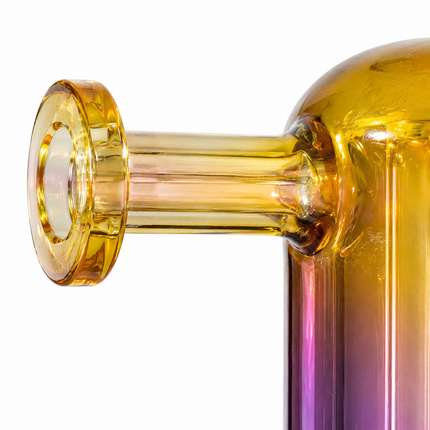 Princess Chrome Gold Purple Glass Bong with Diamond Centerpiece – 7.5 Inch