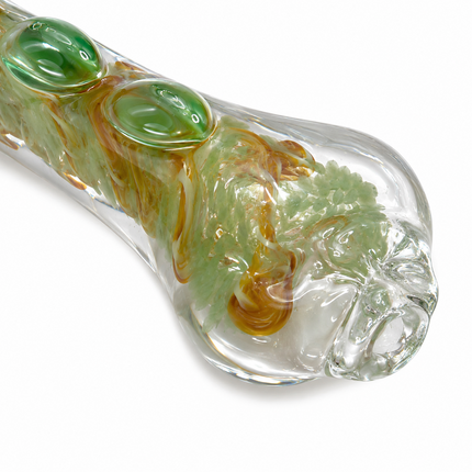 [2PC Bundle] 4 Inch Dragon Coil Glass Hand Pipe Raised Jewel Swirl Design